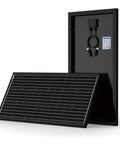 100W 12V Monocrystalline Solar Panel For Off Grid Power, IP67 Waterproof And Ultra Lightweight, tilted front and back view