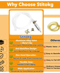 Air Free Universal Brake Bleeder Hose Kit With No Air Backflow One Way Valve For Quick Bleed Of Car And Motorcycle Clutch Systems 6mm Line Fits DOT3 DOT4 DOT5 1 Hydraulic Fluids Everyday Use with aluminum valve and clear hose on informational graphic