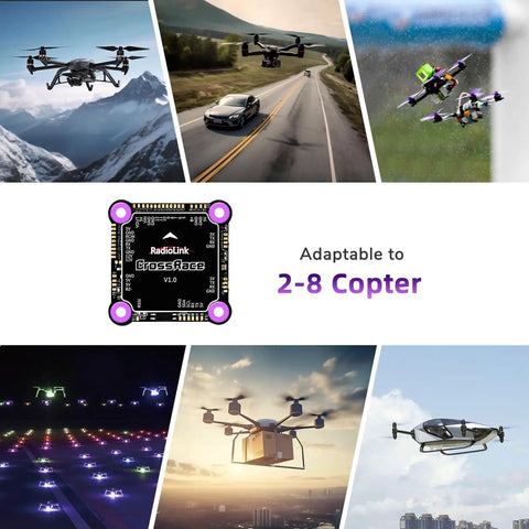 CrossRace APM Flight Controller Stack With Integrated OSD And DJI HD VTX Support, 90A 4in1 ESC For Racing Drones adaptable to 2-8 copters