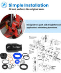 Diagram and components of Universal Hydraulic Seal Kit For Manual Pallet Jacks TM M And J Series Replacement Set MU200064901