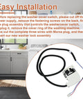 Washer Lid Lock Latch Assembly Replacement For Whirlpool And Maytag Works With MVW4505MW0 MVW4505MW1 MVW4505MW2 MVW5035MW1 MVW5035MW2 MVW5430MW1 MVW5430MW2 MVW5430PBK0 MVW5430PBK1 MVW5435PBK0, black wire harness