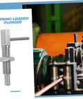Top Shelf Handle Indexing Lock With Hella Secure Plunger Spring Latch Pin and Zero Hassle Safety Locking Mechanism For Heavy Duty Tools Reliable Equipment And Daily Shop Gear, stainless steel spring-loaded plunger.