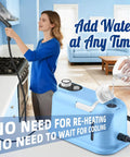 Heavy Duty Handheld Steam Cleaner 10s Rapid Heat delivers 230 Degree pressurized steam for deep cleaning kitchens.