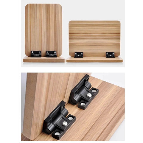 Adjustable Black Plastic Friction Positioning Torque Gate Hinge XK511 2B 1 Piece shown on wooden panels