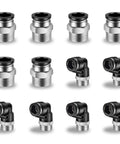 Push To Connect Pneumatic Fittings Half Inch Tube Outer Diameter And Half Inch NPT Thread Quick Connect Air Line Fittings Set