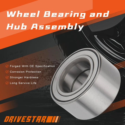 Front Wheel Hub Bearing Pair For Ford Focus 2000 To 2011, Ford Fiesta 2011 To 2013, And Mazda 2 2011 To 2013 front view image