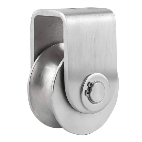 U Type Stainless Steel Pulley Block With Duplex Bearings, Super Silent And Detachable, 360 Degree Rotation, Heavy Duty Grooved Wheel, Rust Proof, Ideal For Outdoor Use, 1 Pack stainless pulley block