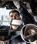 Mechanic using Cool 2 Piece Lighted Telescoping Inspection Mirror Set With Flexible Retractable LED Round Dental Mirror