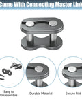 Mini Bike Chain 420 90 Links Replacement With 15mm Chain Adjuster For Predator 212cc shown with connecting master link.