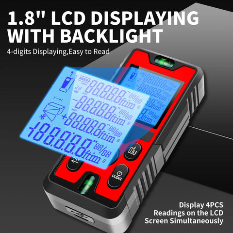 Heavy Duty Digital Laser Distance Meter With Rechargeable Battery And Crisp Display For Quick Square Footage And Volume Tracking Straightforward Use Lets Builders And Diy Crews Nail Every Project Without The Fuss