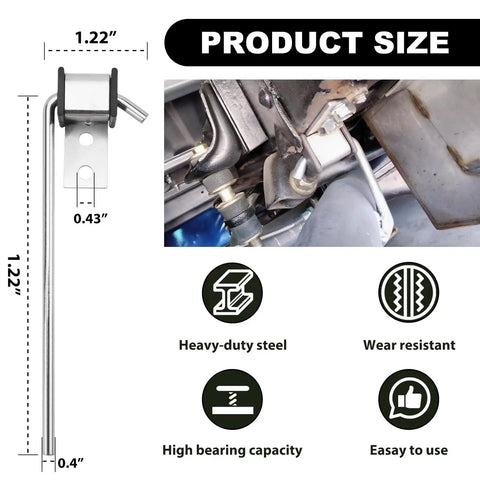 Four Pack Universal Exhaust Hanger Kit With Three Eighths Inch Rods And Ten Inch Long Heavy Duty Weld On Hangers Zinc Coated Mild Steel Fits Most OEM And Aftermarket Exhaust Systems Adjustable Length By Trimming shown with product dimensions and features
