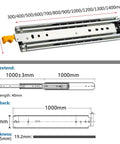 3 Fold Full Extension Drawer Runners And Cabinet Slides Heavy Duty Ball Bearing Rails For Cabinets Tool Boxes And RVs