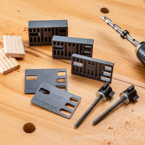 Beadlock Dowel Joinery Spacer Kit With Three Wing Knobs And Washers Adjustable Mortise Centering For Woodworking Jigs Includes Spacers