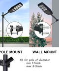 Sturdy Outdoor Pole Mounting Arm For Solar Lighting And Street Light Fixtures, Black Powder Coated Steel Extension Pole Kit