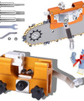 Portable Chainsaw Sharpener Jig Kit With Hand Crank For Gas And Electric Saws Fast And Accurate Sharpening Tool Includes Sharpening Rods