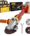 Flathead Angle Grinder For Tight Spaces With DeWalt 20V Battery Compatibility, tool only, shown with accessories and packaging