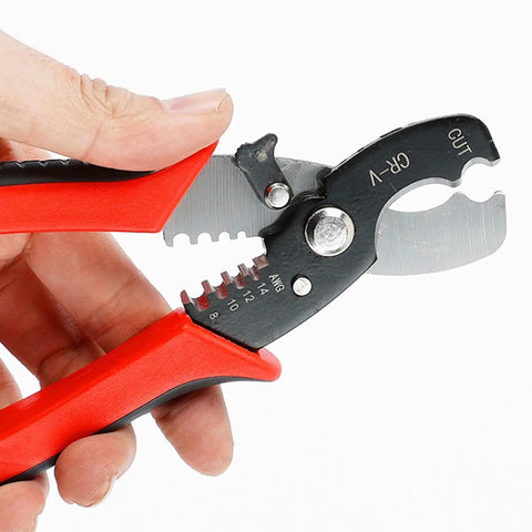 This 8 Inch Electric Wire Stripper And Cable Cutting Tool Is Made From Durable 65 Manganese Steel For Heavy Duty Use. Precision stripping tool.