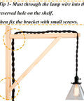 Heavy Duty Wall Mount Wooden Brackets For Pendant Lights And Sconces Hella Sturdy Shelf Supports With Smooth Screw Kit Quick Install, showing wooden bracket design with lamp wire.
