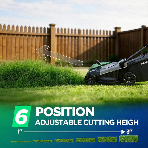 16 Inch Cordless Lawn Mower With Brushless 40V Power Dual 5Ah Batteries And Charger 2 In 1 Mulching And Bagging Easy 6 Position Height Adjustment in yard