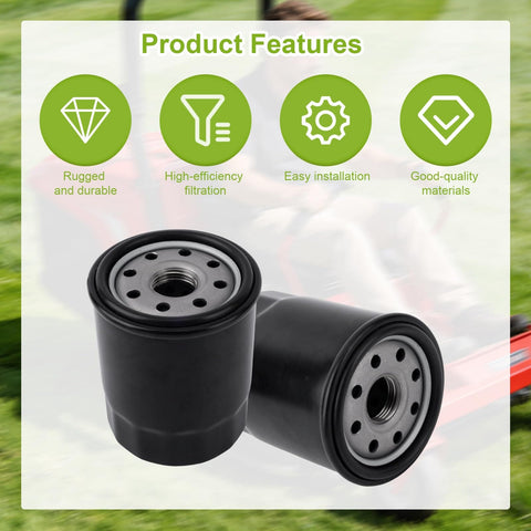 Two Pack Oil Filter Replacement For Transmission And Hydraulic Systems Fits A Wide Range Of Lawn Tractors And Outdoor Power Equipment Built Tough With Iron And Filter Paper Layers For Strong Filtration And Easy Install