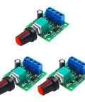 3 Pack Pwm Motor Speed Controller Dc 1 8v To 12v Mini Switch Rc Car Throttle Dial with precision governor and connectors.