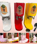 Electric Ice Cream Press Machine With Four Interchangeable Stainless Steel Molds For Shops Easy Clean ABS Plastic 420ML Hopper in white, red, and yellow.