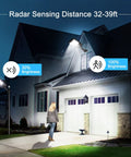 Ultra Bright Outdoor Solar Street Light With Dusk To Dawn Sensor illuminating garage and driveway at night