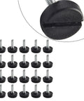 20 Adjustable M6 Furniture Leveling Feet With Screw On Glide And Plastic Base For Tables Chairs And Desks No Wobble Floor Protectors