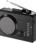 Portable Cassette Player And Tape Recorder With Cassette To MP3 Converter, AM FM Radio, Reverse Recording, USB Ready, black finish