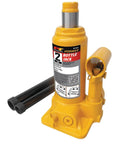 Heavy Duty 2-Ton Hydraulic Bottle Jack With 4,000 Lb Lift Capacity, Adjustable Top Screw, Includes Handle, Workhorse Auto Shop Tool For Cars, Trucks, Farm And Workshop, Yellow