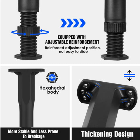 Adjustable Telescopic Bed Support Legs Kick That Saggy Middle To The Curb And Lock Up Weak Frames Fast With Easy Height Adjustments That Keep Your Box Spring Rock Solid All Night Long, showcasing hexagonal body and adjustable reinforcement.