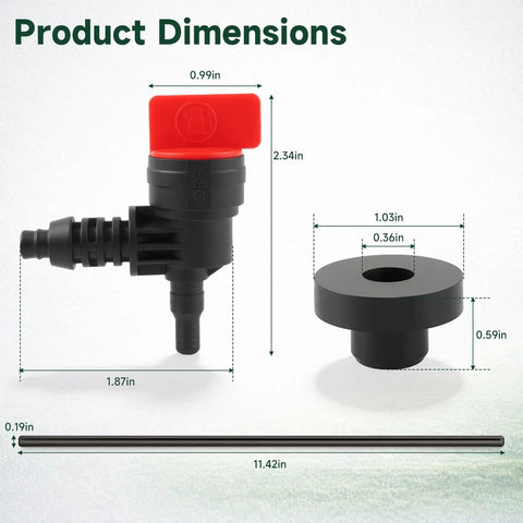 Dimensions of Fuel Pickup Tube And Tank Tube Bushing Kit For Club Car Gas Golf Cart DS 1992 Up And Precedent 2005 2008