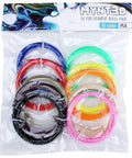 PLA 3D Pen Filament Refill Pack, 10 Color Set, 3 Meters Each, Odor Free, Premium Quality, 1.75mm Filament, package view