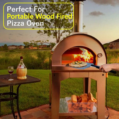 Outdoor pizza oven with wood logs, perfect for kiln dried pizza oven wood logs 6 inch for grills and smokers with hickory oak and cherry blend.