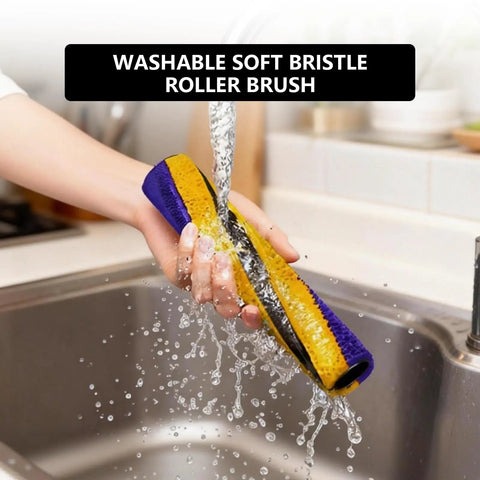 Person rinsing Replacement Soft Roller Brush For Slim Vacuum Cleaners Like Gen5 V15s Detect Slim V15 Slim V12 Slim And V8 Slim