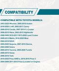 Engine coolant temperature sensor compatibility chart listing Toyota/Lexus models and years (2003–2020).