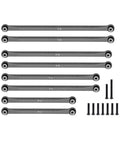 Aluminum Linkage Set for Redcat 1/18 Ascent-18 RC Crawler - Titanium Finish Upgrade Kit components displayed