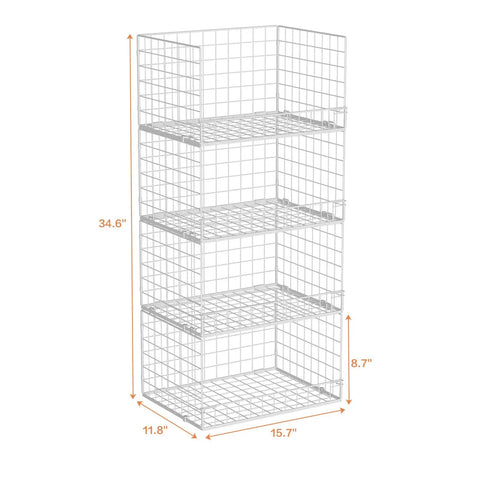 Stackable Closet Organizers And Foldable Storage Baskets Keep Your Wardrobe Looking Slick With These Spacious Clothes Drawer Bins In Fresh White.