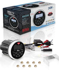 Marine Boat Stereo Gauge Receiver With Bluetooth Head Unit No CD Or DVD Player Built In 4 Channel Amplifier Weatherproof USB Charging Durable Marine Audio System For Pontoon Deck And Runabout