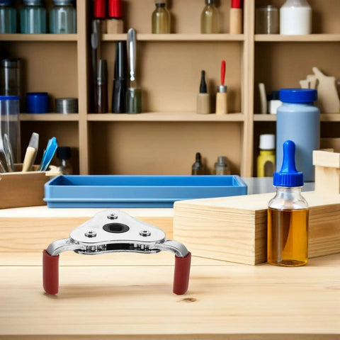 Professional Aluminum Alloy Smoke Transducer Removal Tool Head on wooden surface with tools in background for maintenance tasks.