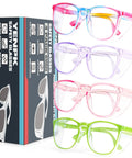 Four Pack Anti Fog Safety Glasses For Women Nurses Anti Blue Light Blocking Eye Protection ANSI Z87 Plus Scratch Resistant UV Shield