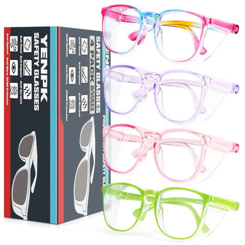 Four Pack Anti Fog Safety Glasses For Women Nurses Anti Blue Light Blocking Eye Protection ANSI Z87 Plus Scratch Resistant UV Shield