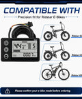 Backlit LCD Display Screen For E Bikes Fits Q20, H20, H26 Pro Electric Bicycles With Easy Speedometer Readout Waterproof ABS Shell Durable Lightweight Bike Meter Accessory Keeps Your Ride Data On Point shown with compatible e-bike models Ridstar Q20, H20, H26 Pro