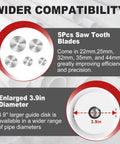 PVC Pipe Cutter Kit With Seven Inch Depth Guide And Adjustable Cutting Tool For Flush Inside Cuts, Includes Five Saw Tooth Blades