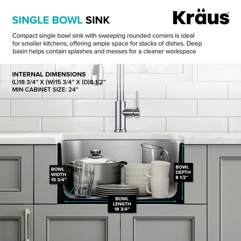 Undermount 15 Inch 18 Gauge Stainless Steel Kitchen Bar Sink With Noise Defend Soundproofing filled with dishes and cookware