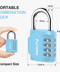 Four Digit Outdoor Waterproof Padlock For Locker And Storage A Tough Zinc Alloy Lock shown in compact size in hand.