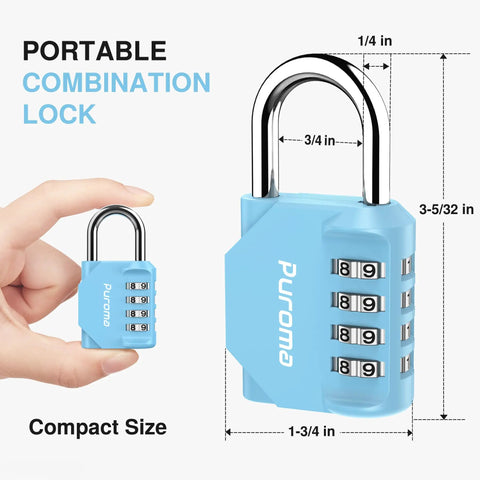 Four Digit Outdoor Waterproof Padlock For Locker And Storage A Tough Zinc Alloy Lock shown in compact size in hand.