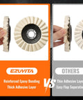 Top Shelf 10 Piece Wool Buffing Wheels And Polishing Compound Set Compatible With 4 Point 5 Inch Angle Grinders side comparison of dense wool buffing disc