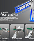 Heavy Duty 24 Inch Drawer Slides Full Extension Soft Close Ball Bearing Side Mount Runners For Cabinets And Tool Boxes 200 Lb Capacity Built Tough Runs Smooth As Butter No Wobble Guaranteed Top Tier, showing dimensions and details.