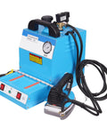 Heavy Duty Commercial Steam Iron And Pro Grade Fabric Steamer With 1600 Watt Boiler For Curtain Shops, blue steam boiler with iron.